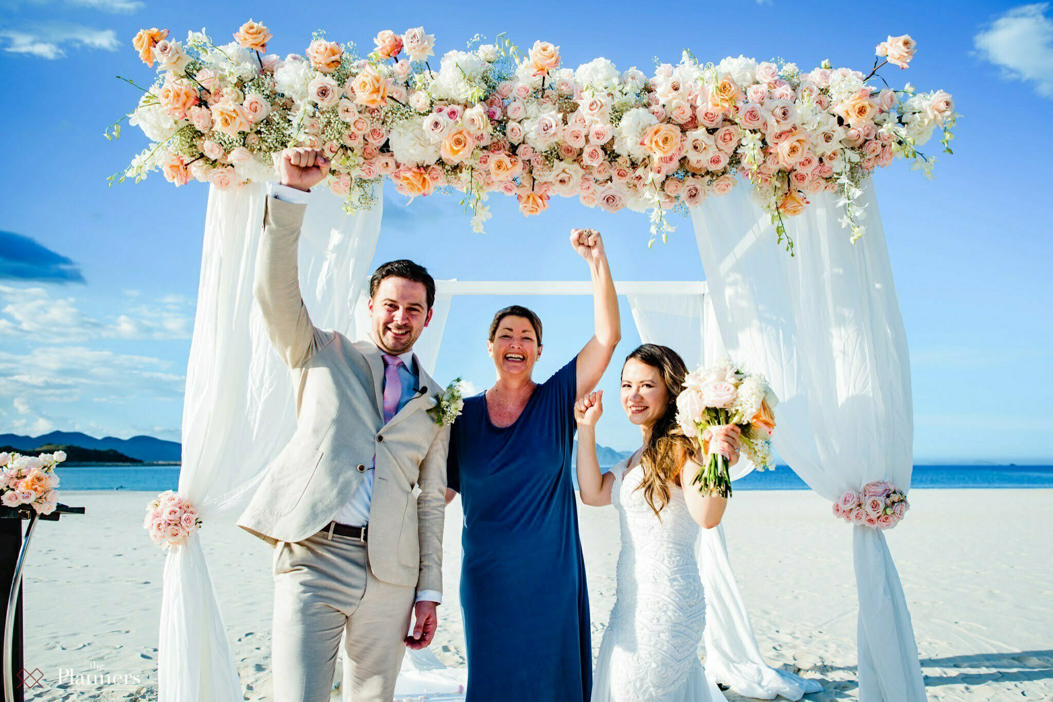 A vibrant beach wedding