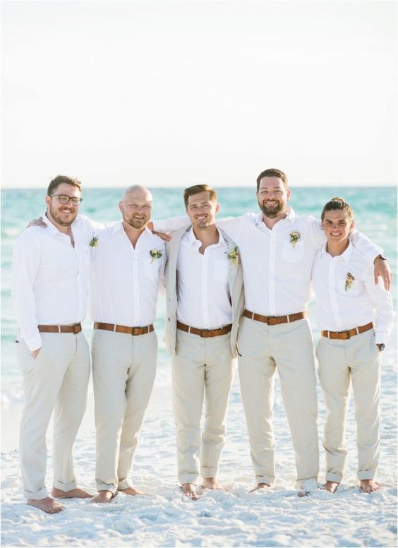 Beach wedding looks hot sale for groom