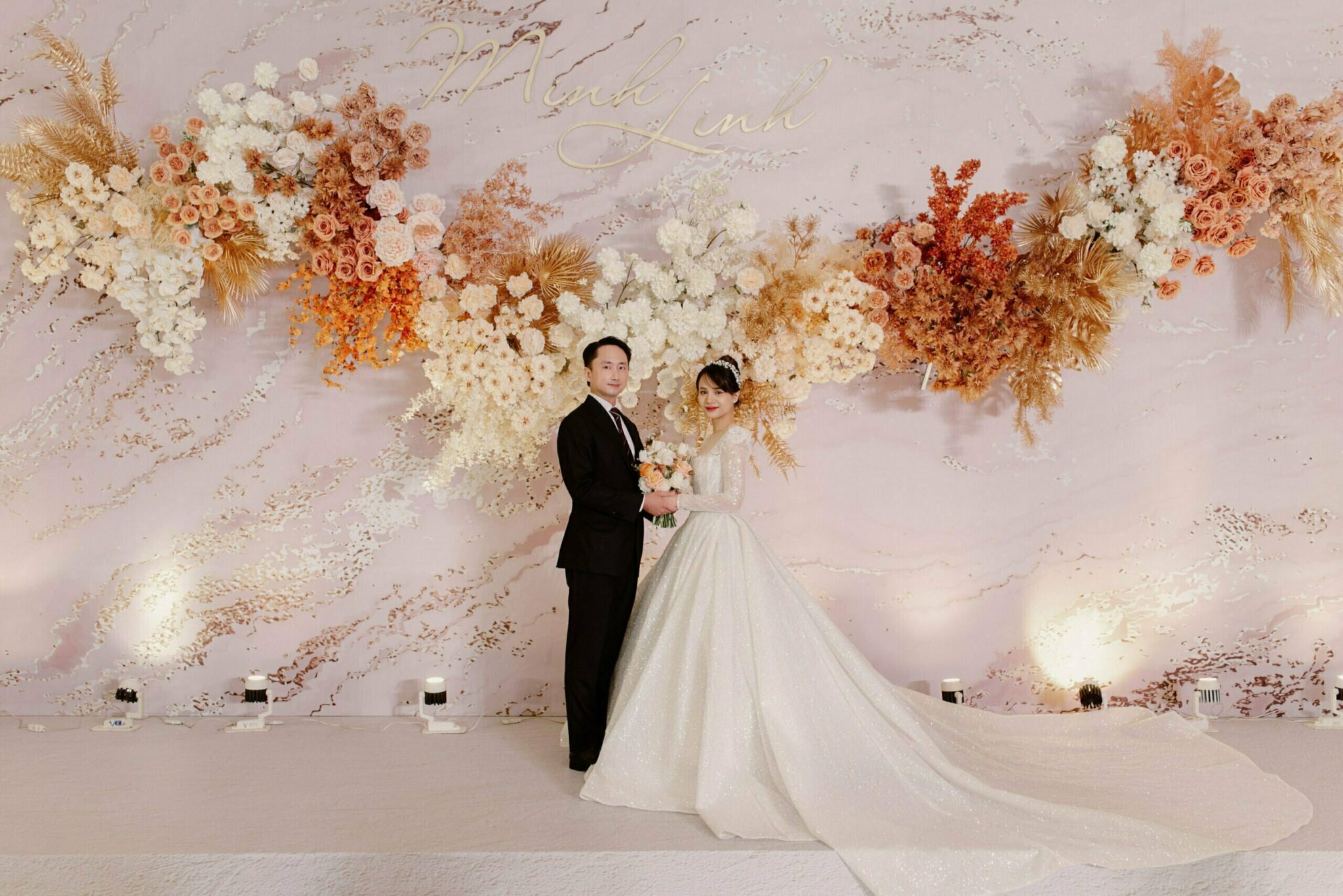 A vibrant ballroom wedding in Hanoi
