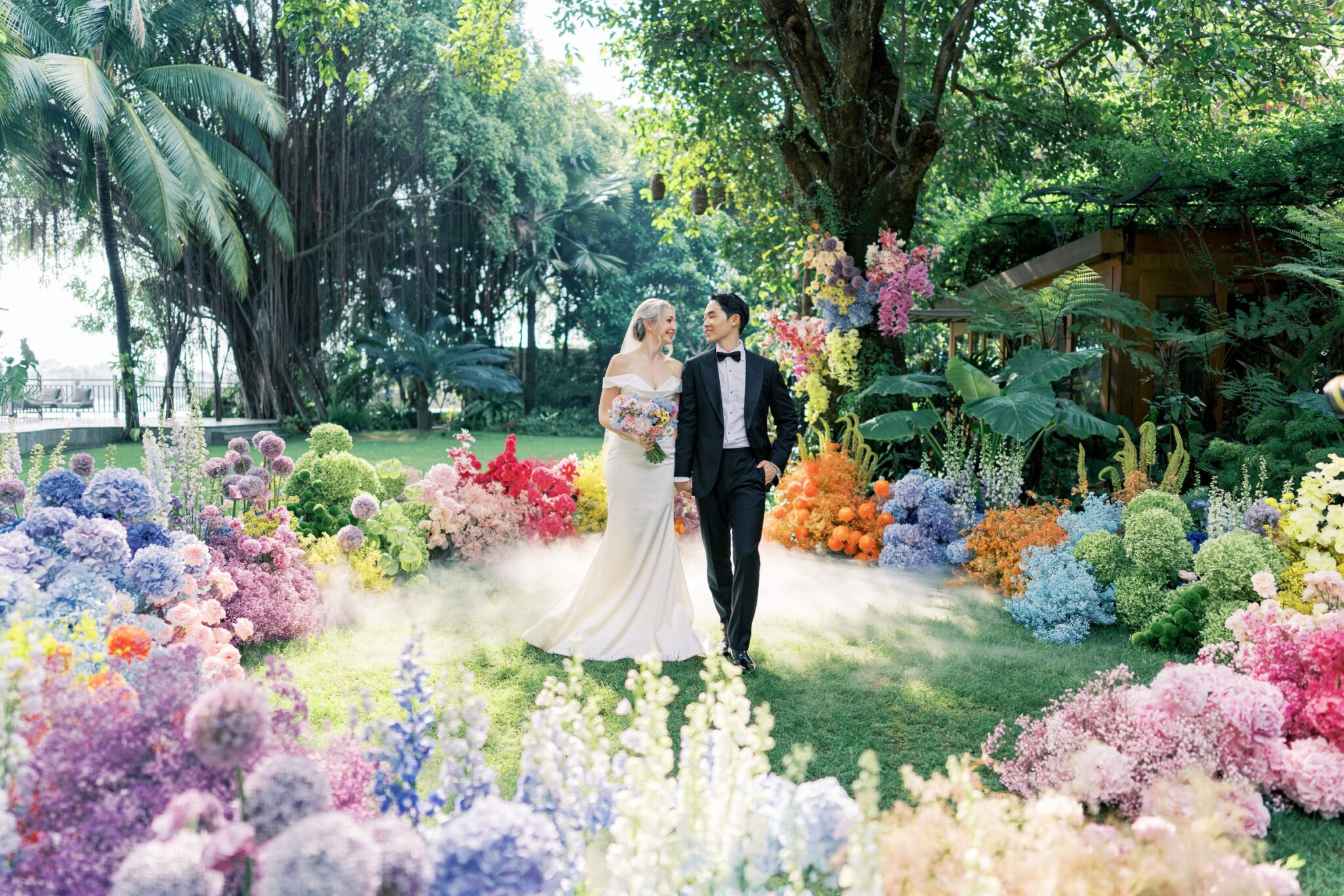 A vibrant garden wedding in Saigon