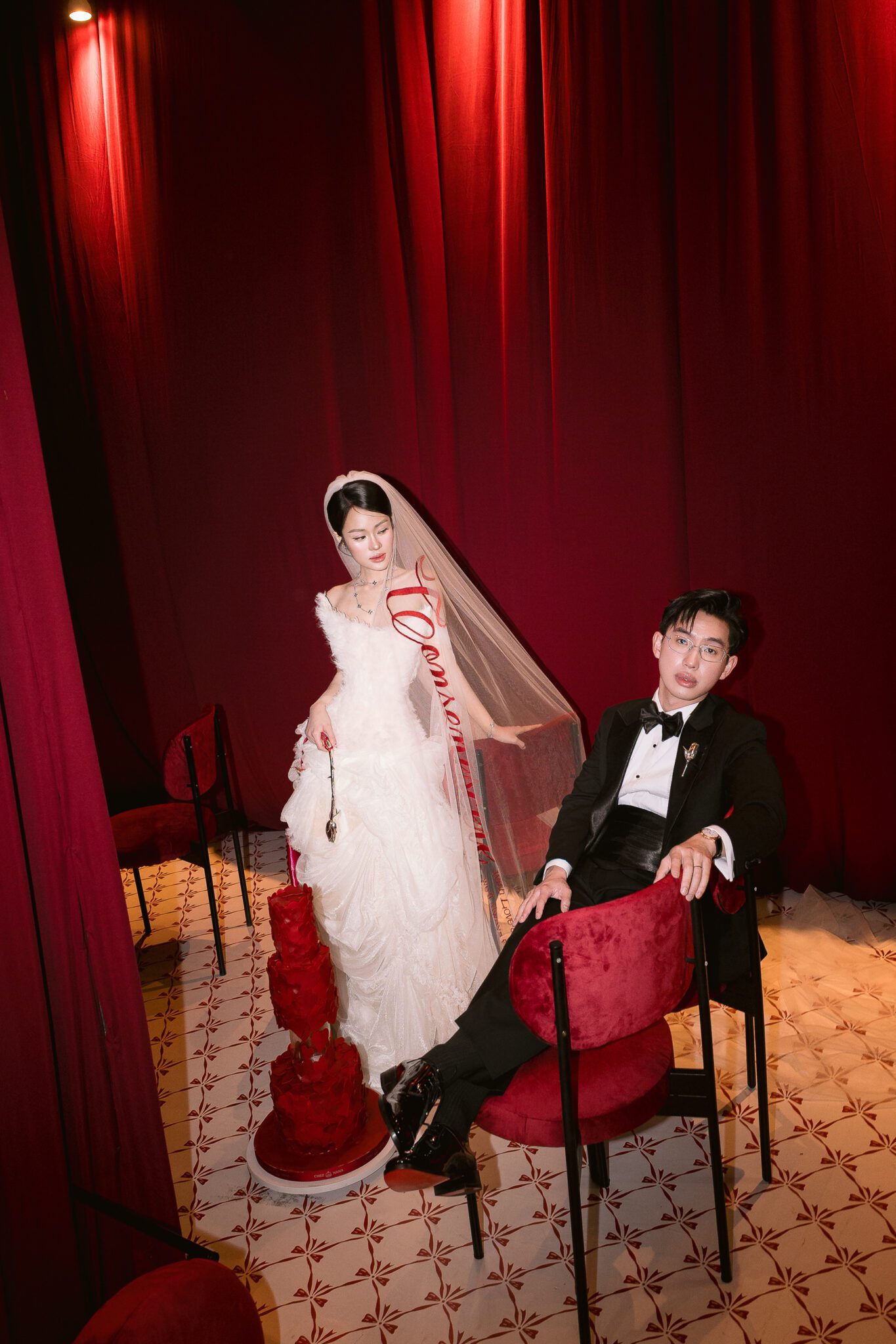 The Ballroom Wedding Ceremony In Red